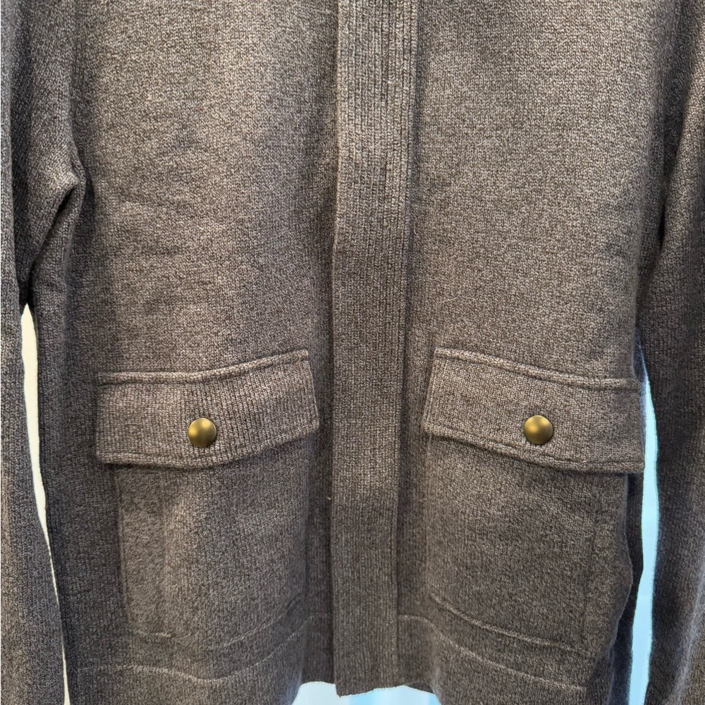 Blue High-Collar Jacket with Buttoned Pockets - Picture 2 of 5